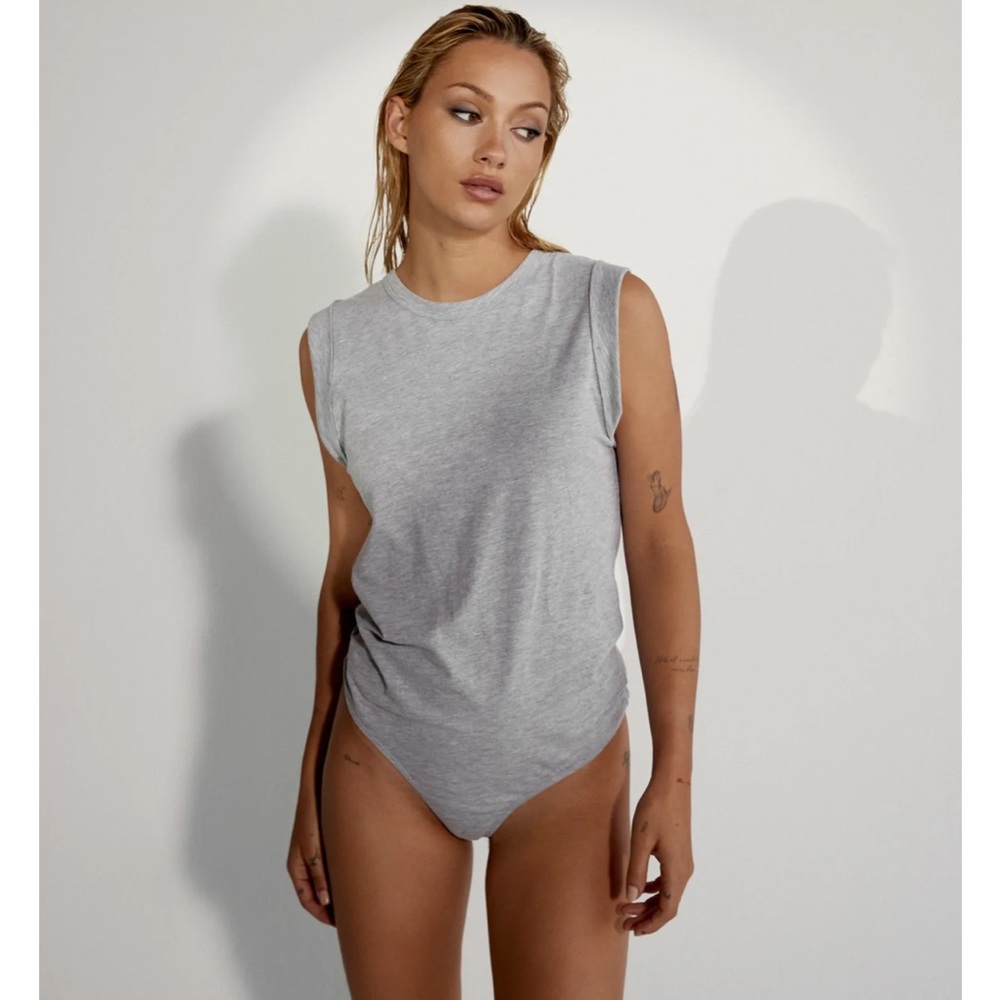 NWT Clyque the label David grey bodysuit in shadow
